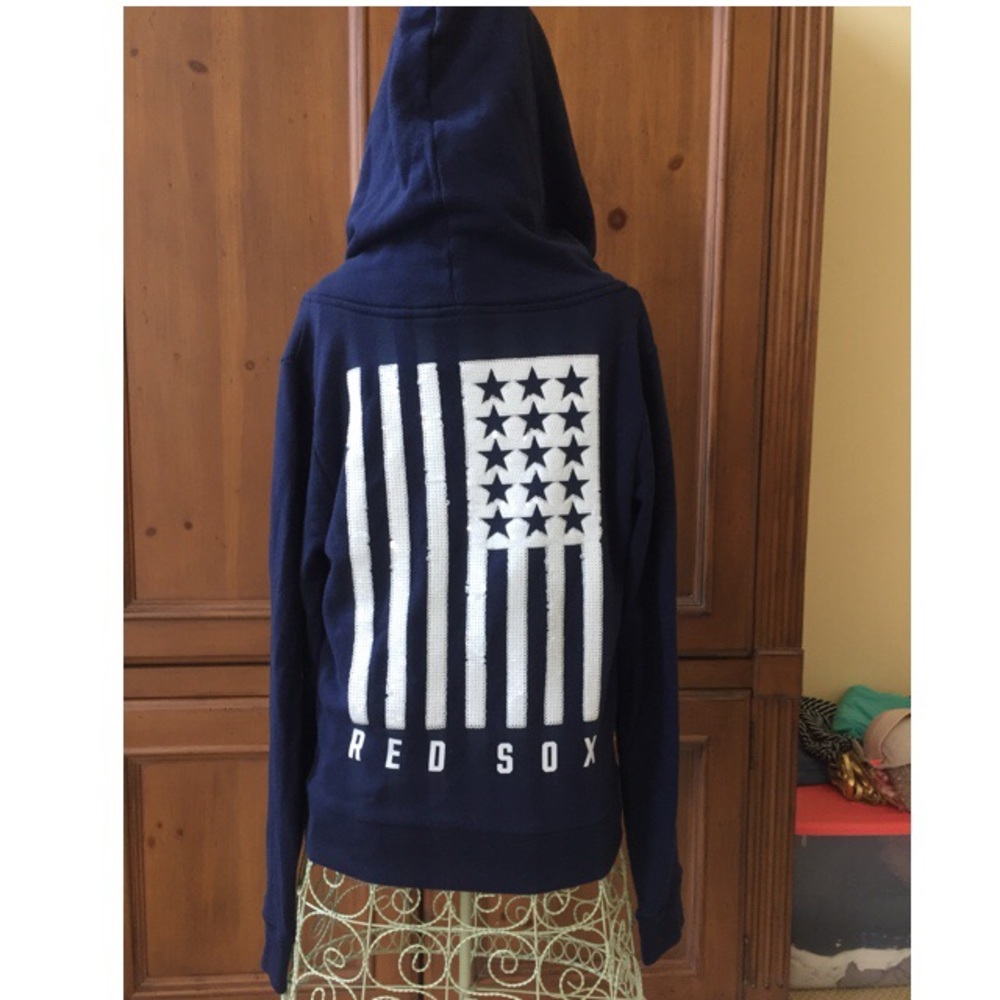 VS PINK Rare Red Sox Bling Zip Up Hoodie